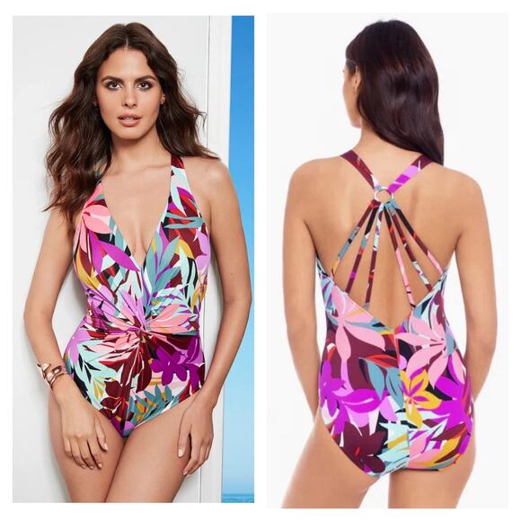 Magicsuit Palm Springs Drew OnePiece Tropical Swimsuit Size 14